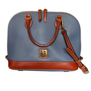 Dooney & Bourke pebble grain zip zip leather satchel crossbody blue